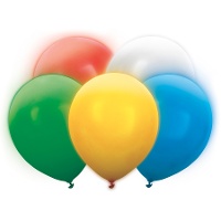 Ballons en latex de 26 cm avec LED - 5 unités