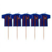 Lot de 5 bougies en forme de maillot FC Barcelona