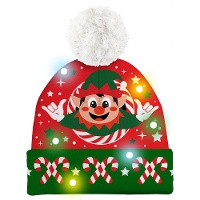 Bonnet de lutin de Noël lumineux