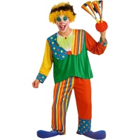 Déguisement de clown à pois pour adulte