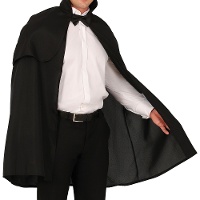 Cape noire courte pour adulte de 1,00 m
