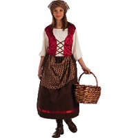 Déguisement de tavernière avec foulard pour femme
