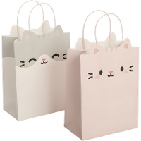 Sac cadeau en forme de chat 14 x 11,5 x 7 cm - 1 unité