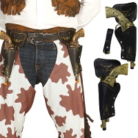 Cartouchière noire double avec pistolets