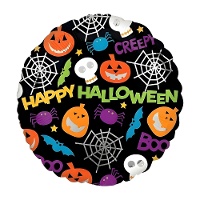 Ballon rond avec figures et message Joyeux Halloween de 46 cm - Anagram