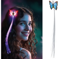 Mèche lumineuse LED avec clip papillon - 1 unité