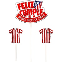 Toppers Atlético de Madrid «Feliz Cumple» - 3 unités