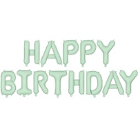Ballons en lettres Happy Birthday mate de 35 cm - Partydeco