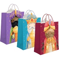 Sac cadeau 32 x 26 x 10 cm Rois Mages - 1 unité