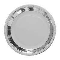 Assiettes métalliques en carton de 23 cm - 6 unités