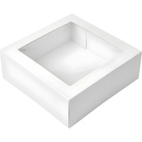 Boîte à gâteau blanche avec fenêtre - 30 x 30 x 10 cm