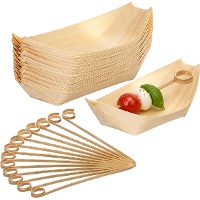 Pack apéritif composé de coupelles de 11,5 x 6,5 cm et de brochettes de 9 cm - 24 packs