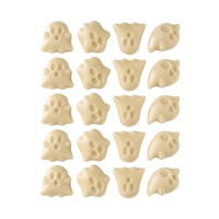 Figurines en chocolat blanc en forme de fantômes d'Halloween - 20 unités