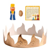 Kit pour la galette des Rois: couronne, fève, figurine 