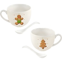 Tasses de 265 ml de Sweet Christmas avec cuillères - 2 unités