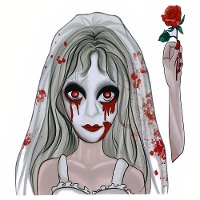 Décoration adhésive pour fenêtre de mariée zombie de 21 x 19 cm