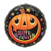 Ballon citrouille souriante de Joyeux Halloween de 45 cm - Party love