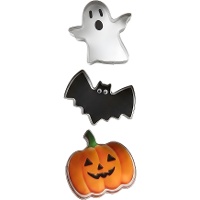 Emporte-pièces en forme de citrouille, chauve-souris et fantôme - Wilton - 3 pièces