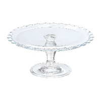 Support pour gâteaux en verre transparent de 26,4 x 26,4 x 12 cm
