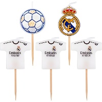 Bougies Real Madrid - maillot et logo (5 unités)