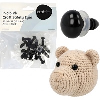 Yeux de sécurité pour amigurumis 8 mm noir - 10 paires