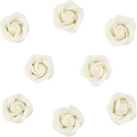 Roses en sucre blanches - lot de 8