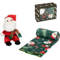 Peluche du père Noël avec couverture de 90 x 75 cm