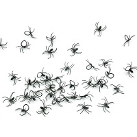 Petites araignées noires - 50 unités