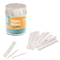 Cure-dents en bois en pot - emballés individuellement - 200 unités