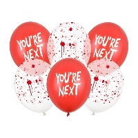 Ballons en latex Halloween You're Next 30 cm - 6 unités