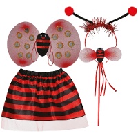 Ensemble coccinelle avec serre-tête, ailes, tutu et baguette
