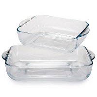 Plats Borcam rectangulaires 1,95 L et 3,2 L - 2 pièces