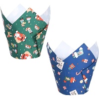 Capsules tulipe en papier pour muffins de Père Noël - PME - 24 unités