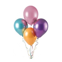 Ballons en latex de 17,7 cm chromés - Qualatex - 100 unités