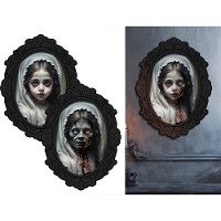 Tableau de fille zombie 60 x 40 cm - 1 unité