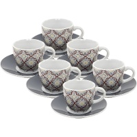 Tasse 90 ml motif carreau hydraulique - 6 pièces