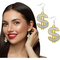 Boucles d'oreilles signe dollar