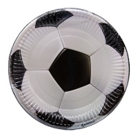 Assiettes à motif de ballon de football de 18 cm - 6 unités