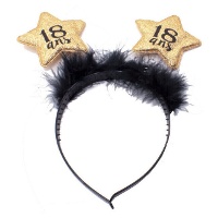Serre-tête d'anniversaire avec étoile à paillettes de 18 ans