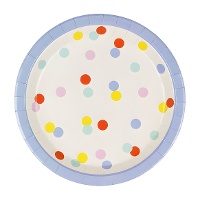 Assiettes confettis multicolores - Lot de 6