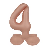 Ballon chiffre 4 rose vintage mat avec base - 41 cm - 1 unité