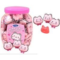 Chats roses en gélatine de 18 g - 50 unités
