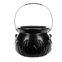 Chaudron de sorcière avec feu noir de 18 x 13,5 cm