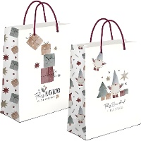 Sac cadeau de 14 x 11,5 x 6,7 cm de Noël vintage - 1 unité