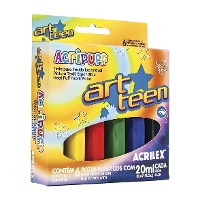 Peinture textile extensible de 20 ml - Acrilex - 6 unités