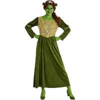 Déguisement de princesse médiévale verte pour femme