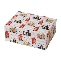 Boîte pour friandises de maisons de Noël de 18 x 13,5 x 7,5 cm