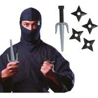 Ensemble ninja 5 pièces - poignard et shurikens