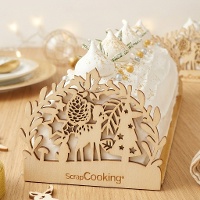 Décoration en bois pour les extrémités de la bûche de Noël - Scrapcooking - 2 unités