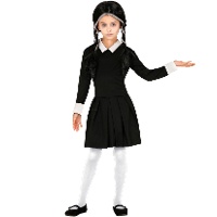 Costume de fillette de la famille macabre avec robe enfant
